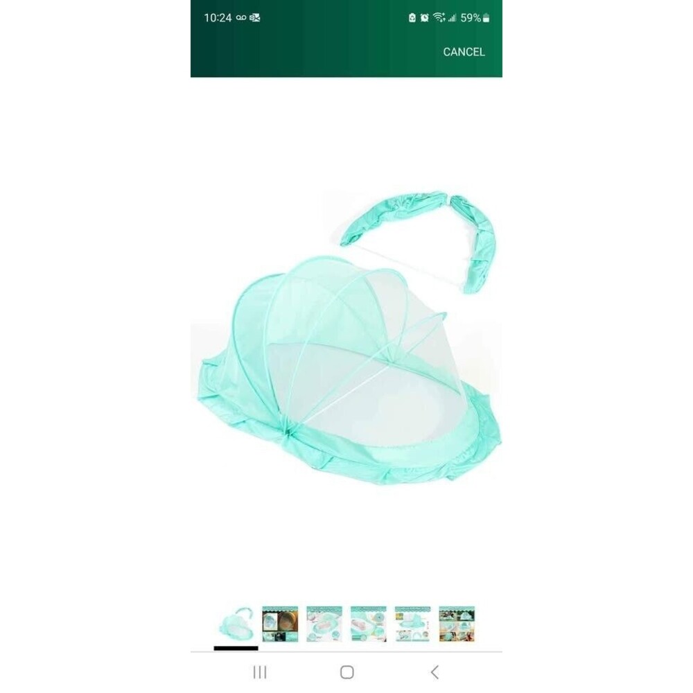 Foldable Mosquito Net for Bed with Blackout Canopy, Portable Baby Green